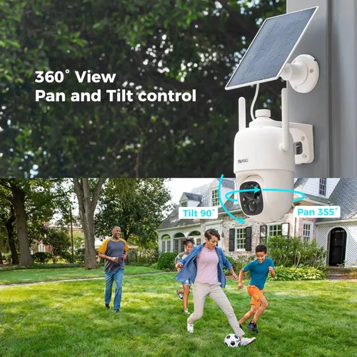 Miniatura 10 de Sovmiku 3CQ1 AI 2K Cámara de seguridad solar inalámbrica para exteriores, cámara alimentada por batería, audio bidireccional, detección
