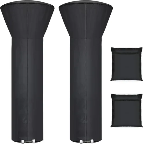 2 Pack de cubiertas para calentador de patio impermeables con cierre y bolsa de almacenamiento, cubierta para calentador al aire libre con