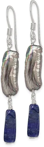 Miniatura 2 de Plata de ley 925, perla, cultivada en agua dulce, color gris lapislázuli, colgante, gota de piedra natural, joyería fina para mujer, regalos