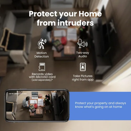 Miniatura 7 de Feit Electric Foco de cámara de seguridad inteligente, resolución QHD 2K, audio de 2 vías, seguimiento humano, panorámica de 350°