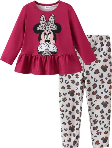 Miniatura 11 de Disney Minnie Mouse - Conjunto de sudadera con manga larga y leggings de princesa Frozen, Marvel para niñas pequeñas, 2 piezas, tallas 2-6 años