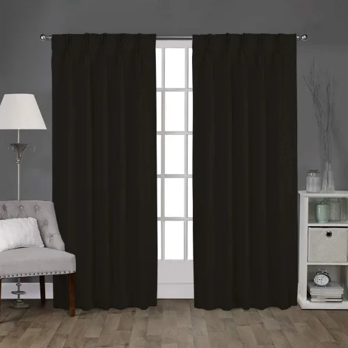 Miniatura 12 de Par de paneles de cortinas plisadas de doble pellizco para ventana (con 2 paneles combinados, 42 pulgadas de ancho x 45 pulgadas de largo)