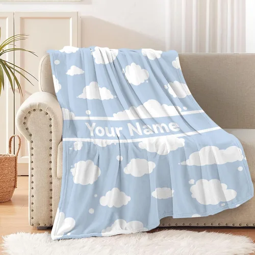 Miniatura 8 de Sumedha Manta de nube en blanco y negro, regalo de nube para niñas y niños, franela ligera súper suave, extra pequeña de 40 x 30 pulgadas