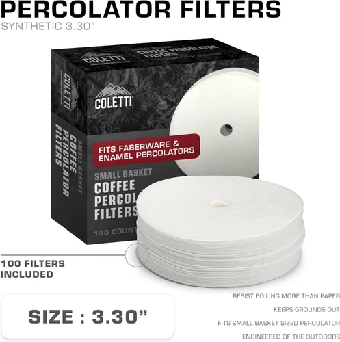 Miniatura 2 de COLETTI Filtros de café para percoladores – Filtros de café de disco para percoladores – Para cafeteras percoladoras esmaltadas clásicas – Que