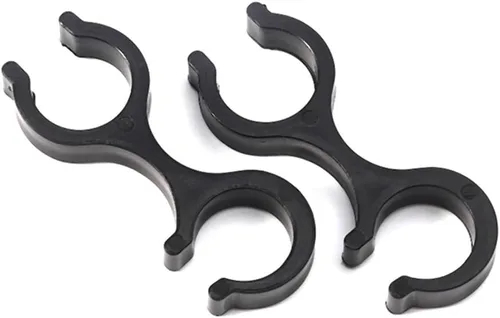 Clips de senderismo, 2 piezas de abrazaderas de trekking de goma en forma de 8 varillas dobles conector de hebilla para senderismo al aire libre