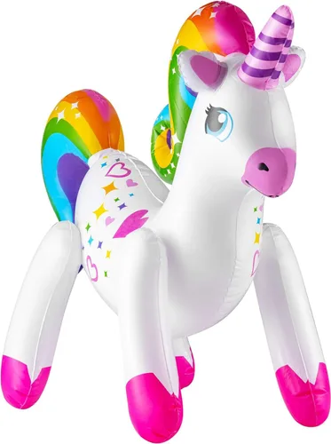 Miniatura 6 de The Dreidel Company Inflar unicornio arcoíris de 24 pulgadas (paquete de 2)