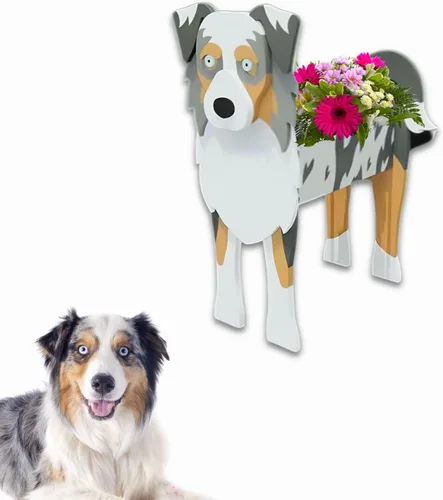 Miniatura 17 de Macetero de flores para perros, regalos para mujeres, bonitas macetas de PVC para perros, macetas para interiores y exteriores, maceta de jardín