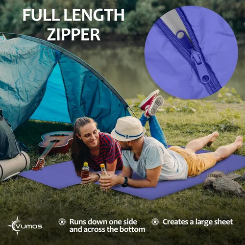 Miniatura 5 de Forro para saco de dormir y sábana de campamento, material similar a la seda para viajes, tiene cremallera de longitud completa