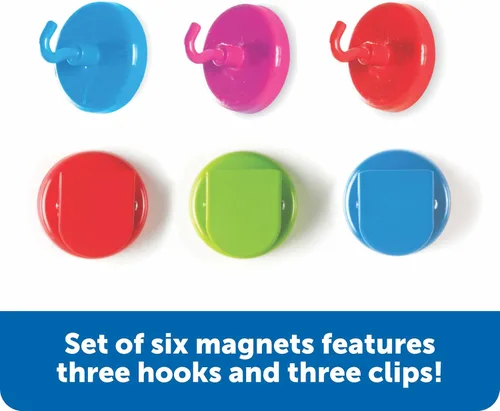 Miniatura 2 de Learning Resources Ganchos magnéticos y clips súper fuertes, clips magnéticos para pizarra blanca, ganchos magnéticos fuertes para aula, imanes