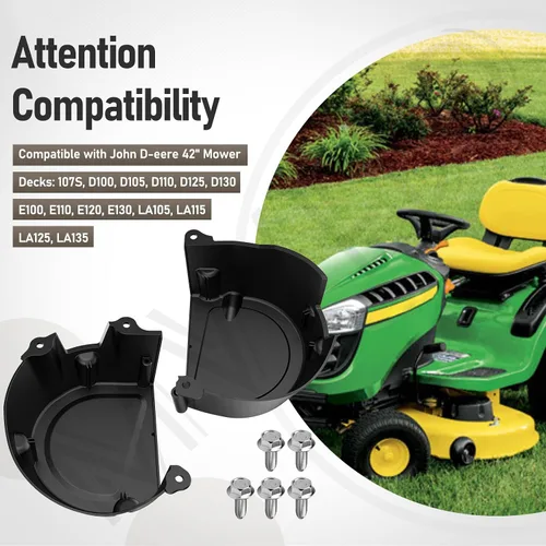 Miniatura 5 de GY21084C GY21773 GY21084 GX22456 Escudo LH/RH con tornillos compatibles con tractores John D-eere 107S, D100, D105, D110, D120, D125, D130 Series