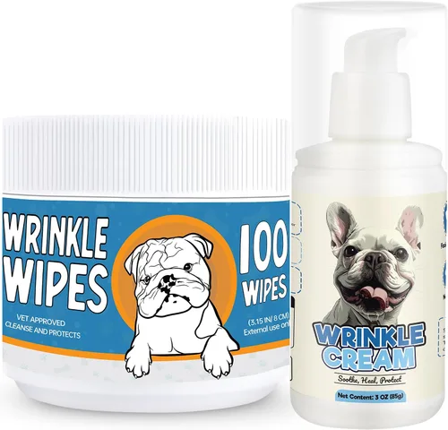 Miniatura 10 de Bulldog - Toallitas antiarrugas para perros, desodorizantes y calmantes con extracto de madreselva, no irritantes, limpian arrugas, pliegues, patas