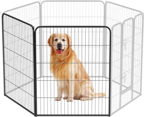 Miniatura 18 de BestPet Extensión de corral para perros 32 pulgadas, 2 paneles Corral resistente para mascotas con ejercicio de metal Paneles de cerca