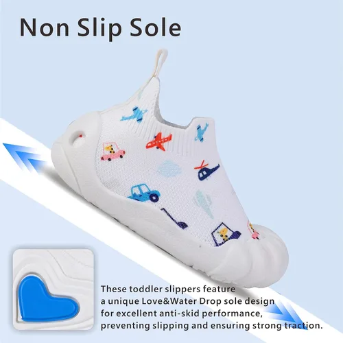 Miniatura 5 de SK SIX Wide Toddler Shoes - Baby Sock Shoes,Baby Walking Shoes,Infant Boys Girls Breathable Kids Safty House Slippers Non-Slip Slip on Barefoot