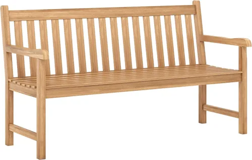 Miniatura 13 de Tangkula Banco de madera para exteriores de 2 plazas, banco de sofá biplaza de jardín con respaldo, reposabrazos, asiento de listones, carga