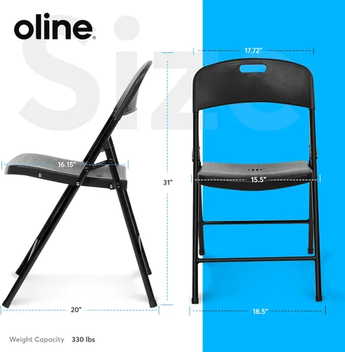 Miniatura 3 de Oline Silla Plegable, Sillas Plegables de Plástico para Interior y Exterior, Comerciales, Apilables, Plegables, para Invitados, para Eventos