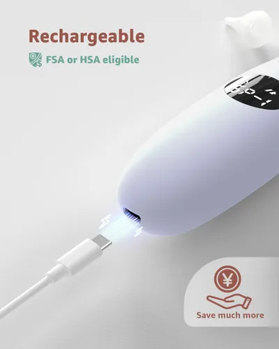 Miniatura 5 de GROWNSY Aspirador Nasal para Bebé Succionador de Nariz para Bebé Succión Eléctrica de Nariz para Niños Pequeños, Succionador Ergonómico de Mocos