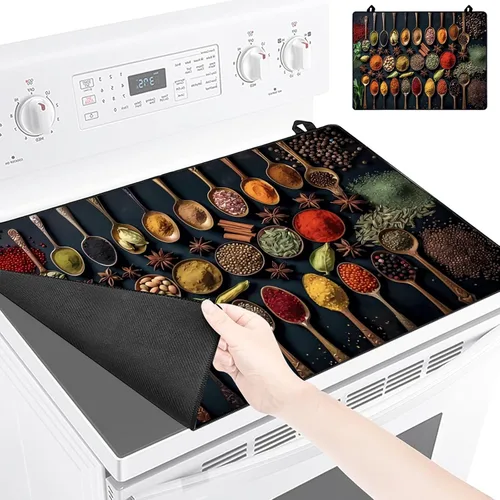 Miniatura 9 de Cubierta para estufa eléctrica de 28 x 20 pulgadas, protector superior de estufa de goma suave y duradero, protector superior de estufa fácil