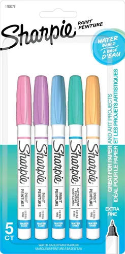 Sharpie - Marcadores de pintura a base de agua, extrafinos, colores surtidos, 5 unidades