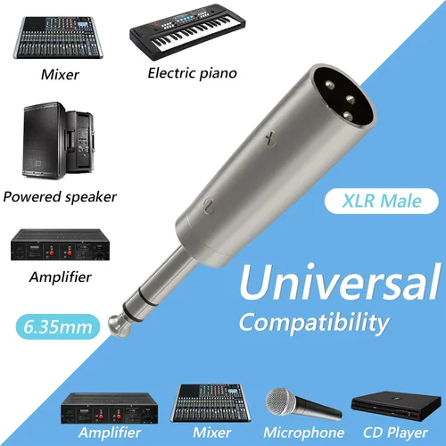 Miniatura 4 de GEEKRIA Adaptador de cable de micrófono TRS macho para Creators XLR macho a 1/4 de pulgada (0.250 in), compatible con Shure SM57, SM7B, MV7, PGA48