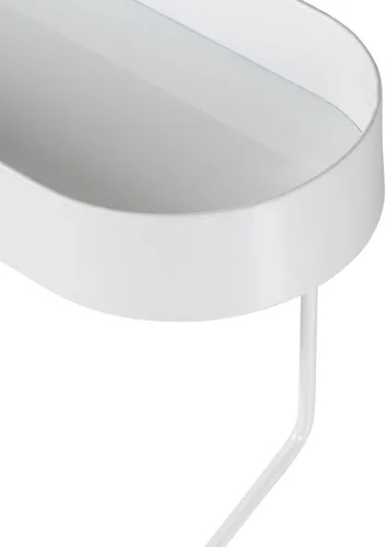 Miniatura 6 de Honey Can Do SHF-09519 - Estante de baño montado en la pared con toallero y bandeja superior ovalada, color blanco