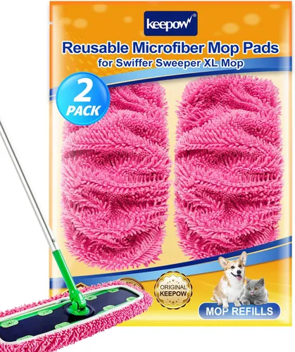 Miniatura 10 de KEEPOW Almohadillas XL reutilizables para trapeador compatibles con Swiffer XL Sweeper, paños de trapear secos extra grandes, paños de trapear