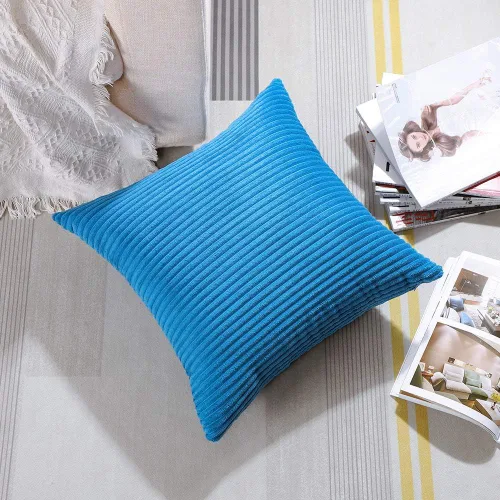 Miniatura 82 de Artscope Fundas de Almohada de Pana a Rayas Acogedoras Súper Suaves Decorativas Cuadradas Fundas de Cojín para Sofá Sillón Dormitorio Decoración