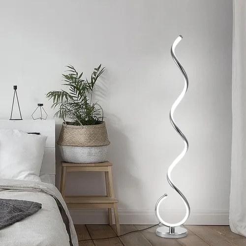 Miniatura 7 de EIDISUNY Lámpara de pie moderna para sala de estar, lámparas de pie LED en espiral de 3 colores con control remoto e interruptor de pie, lámpara