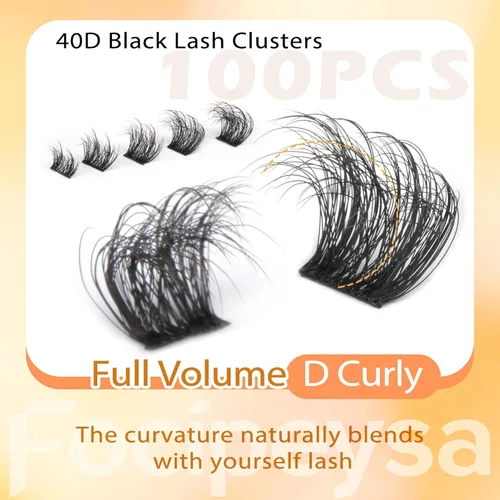 Miniatura 6 de Focipeysa Kit de extensión de pestañas gruesas de volumen completo, kit de extensión de pestañas 40P, kit de extensión de pestañas con pegamento