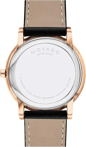 Miniatura 3 de Movado 0607315 - Reloj clásico de cuero negro para hombre