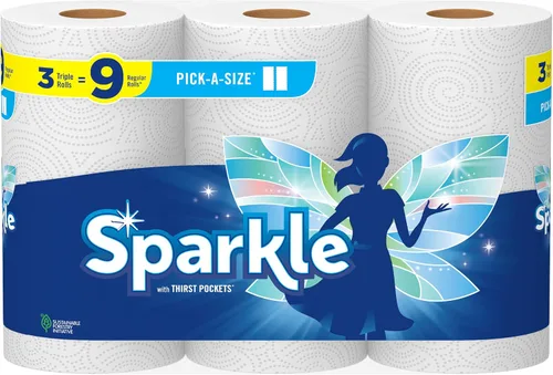 Miniatura 18 de Toallas de papel Sparkle, tamaño a elección, 24 rollos dobles (total de 2,640 hojas) - Toallas resistentes de 2 capas para limpieza de cocina