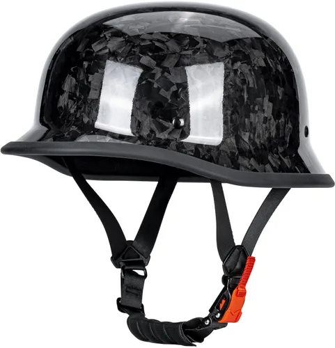 KAESE Casco Abierto Retro de Fibra de Carbono para Motocicleta - Certificado DOT, Diseño Ultraligero, Transpirable y Cómodo para Cruiser, Conducción