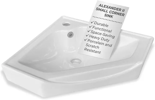 RENOVATORS SUPPLY MANUFACTURING Alexander II de 24 pulgadas. Esquina de baño montado en la pared Sin.k in. Blanco con desbordamiento 36684