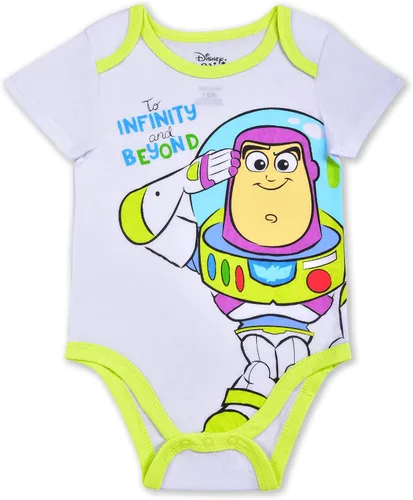 Miniatura 4 de Disney Toy Story Boys Woody, Buzz Lightyear y Rex - Paquete de 3 enterizos para recién nacidos y bebés, color amarilloverdeblanco