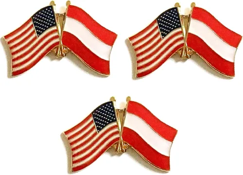Miniatura 47 de 3 Pines de solapa con banderas de Estados Unidos y países internacionales, paquete de 3 pines dobles con diseño de banderas de Estados Unidos