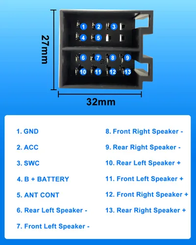 Miniatura 2 de Hikity Arnés de cableado de 16 pines Adaptador ISO para radio de coche Android Universal ISO Estándar Conector de radio hembra con cables de control