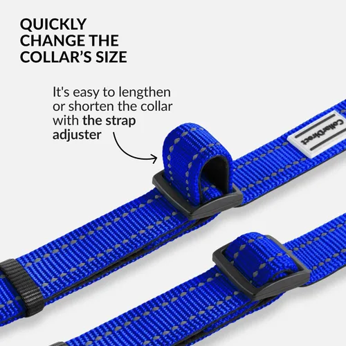 Miniatura 6 de CollarDirect Collar reflectante para perro o cachorro pequeño, mediano y grande con hebilla de liberación rápida, para niños y niñas, nailon Azul