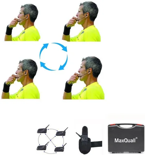 Miniatura 2 de Auriculares de árbitro 3 árbitros hablan al mismo tiempo Auriculares de fútbol inalámbricos Sistema de comunicación de árbitro de fútbol (3 árbitros)