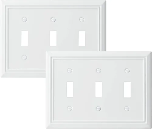Miniatura 20 de DEWENWILS Paquete de 4 placas de pared de metal, cubierta de interruptor de palanca individual, resistente a la corrosión, níquel cepillado