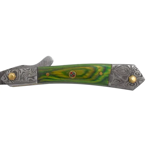 Miniatura 4 de Maquinilla de afeitar recta Cuchilla de afeitar de borde recto afilada de alta dureza de acero de Damasco real Cutthroat Straight Edge-Blade