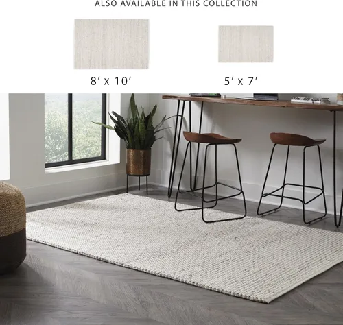 Miniatura 5 de Signature Design by Ashley Jossick - Alfombra neutra de pelo bajo de 7 pies 8 pies x 10 pies, color beige y gris