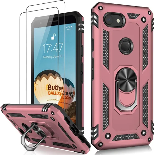 Miniatura 51 de LUMARKE Funda para Google Pixel 5 con protector de pantalla, pasa 16 pies, probada en caídas, grado militar, con soporte de anillo magnético, Rojo