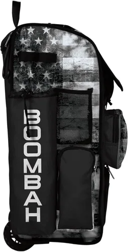 Miniatura 4 de Boombah Rolling Superpack Baseball/Softball Gear Bag - Telescopic Handle - Holds 4 Bats - Wheeled Version - USA Old Glory Black Ops