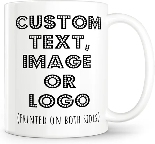 Taza personalizada – Taza de café personalizada con foto, logotipo o texto | Taza de café divertida | Regalos personalizados para hombres y mujeres