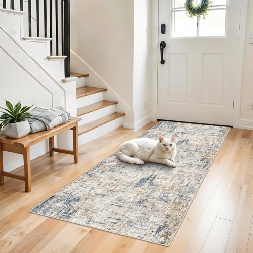 Miniatura 107 de Alfombra antideslizante lavable de 2 x 3 pies - Alfombra suave de pelo bajo para cocina, entrada y dormitorio - Tapete moderno para puerta