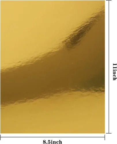 Miniatura 7 de Hojas de papel metálico dorado, paquete de 60 tarjetas de espejo de lámina dorada, papel brillante para invitaciones decorativas, bodas