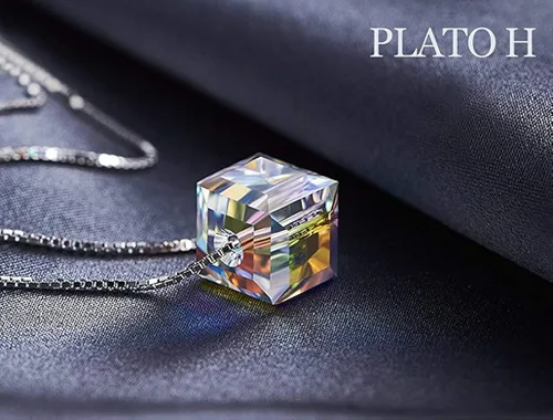 Miniatura 3 de PLATO H Collar de plata de ley S925 con colgante de cristales cúbicos para mujer, sin alergias, regalos únicos de joyería con exquisita caja