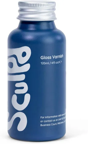 Sculpd Esmalte de arcilla de secado al aire de 4.1 fl oz, esmalte de cerámica brillante, resistente a los arañazos e impermeable, barniz brillante