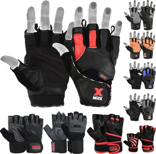 Miniatura 4 de MRX - Guantes de levantamiento de pesas con correa de muñeca de 18 pulgadas de largo, para gimnasio, entrenamiento, ejercicio y fitness