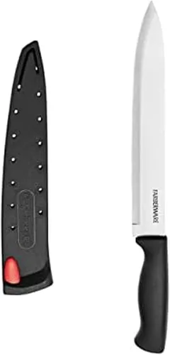 Miniatura 9 de Farberware Edgekeeper – Cuchillo de carnicero de 15 cm con cubierta autoafilable, cuchillo de cocina de acero inoxidable de alto carbono con mango