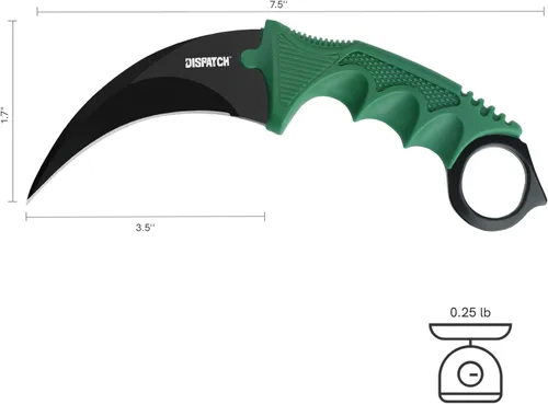 Miniatura 7 de Dispatch Karambit - Cuchillo táctico de hoja fija para acampar, cuchillo de caza al aire libre, cuchillos de tienda con funda y cable, adecuado